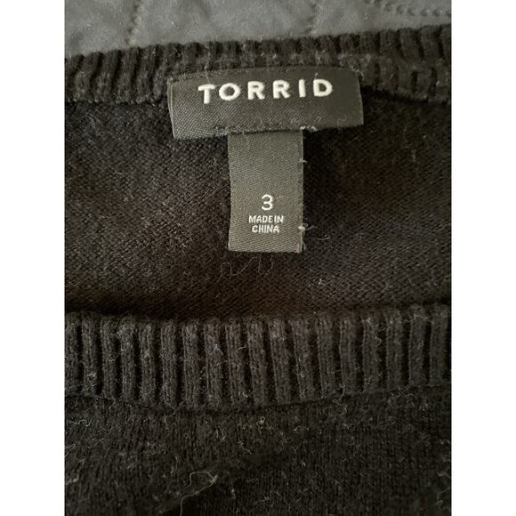 TORRID Black Sweater w Skull in Britain Flag Size 3 Long sleeve 100% Cotton - Picture 6 of 6